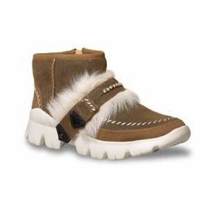 NWT UGG Pure Brown Punk Fluff Ankle Boots